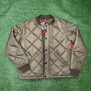 Banana Republic Diamond Quilted Olive Green Bomber Jacket Men's Medium NEW